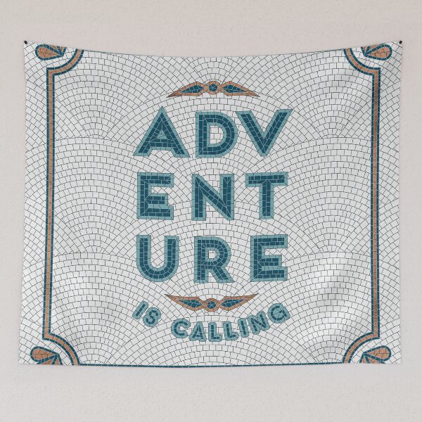 Item preview, Adventure is Calling Mosaic – Teal & White Palette designed and sold by Cat Coquillette.