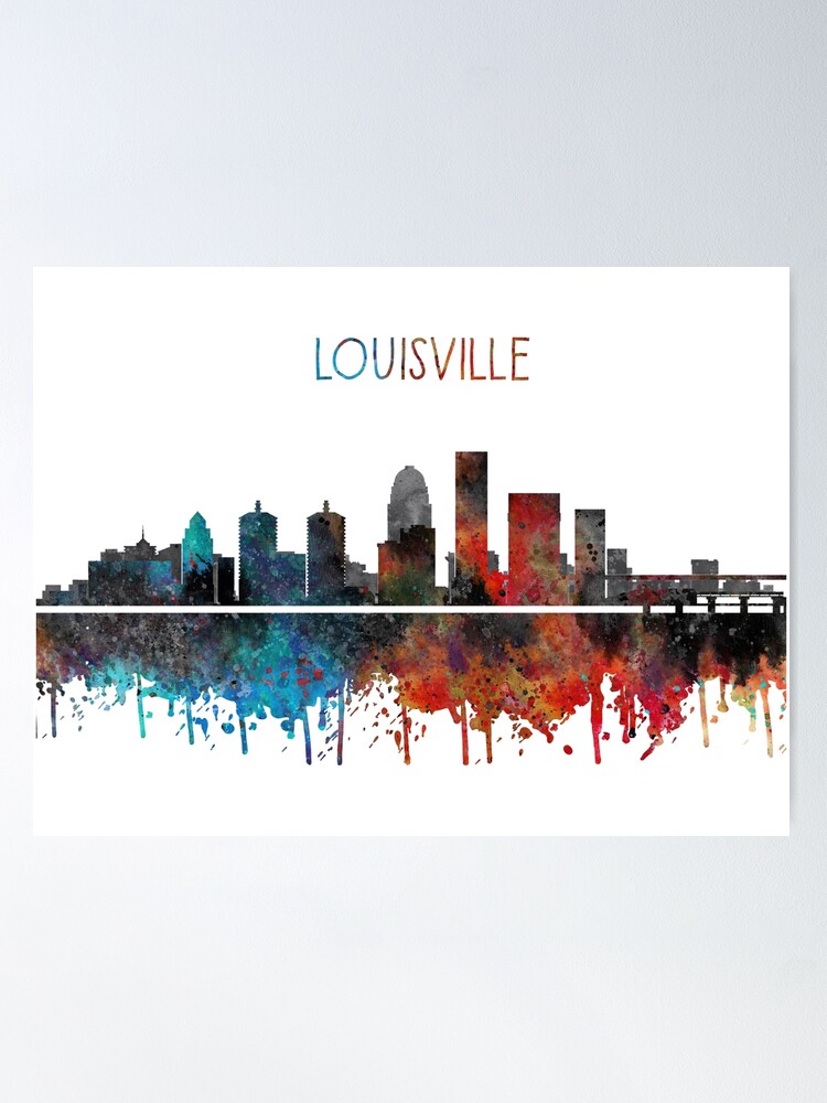 Framed Louisville Skyline Wall Art - Premium Wall Decor