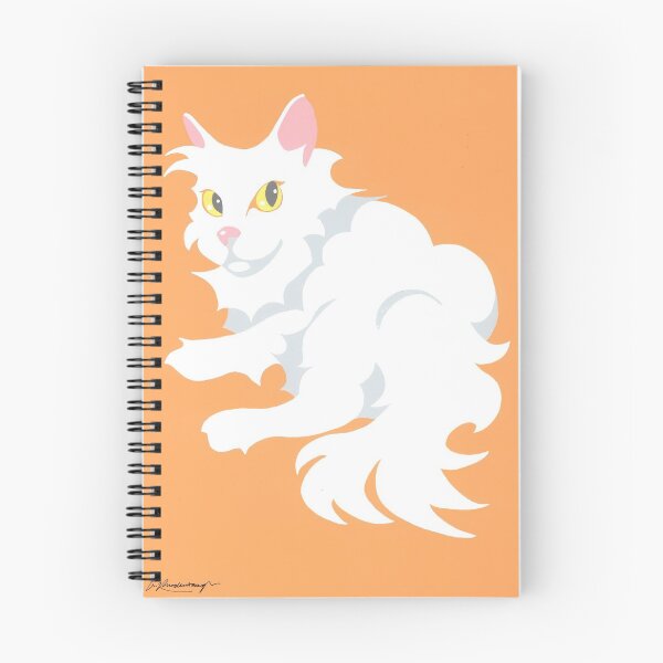 Item preview, White Cat Animal Pinup Painting designed and sold by AJRcreations.