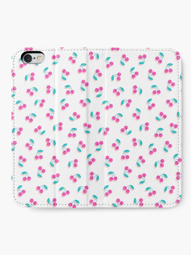 Alternate view of Tiny pink cherries iPhone Wallet
