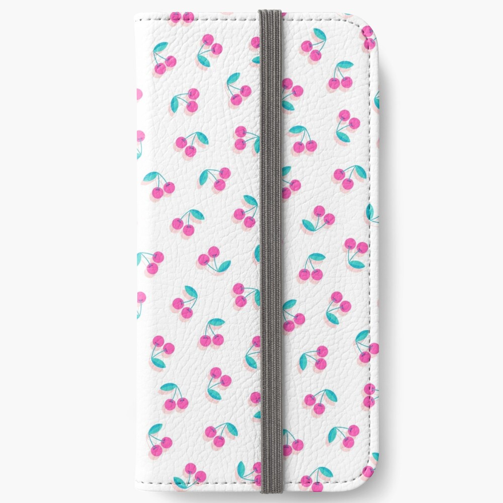 Tiny pink cherries iPhone Wallet