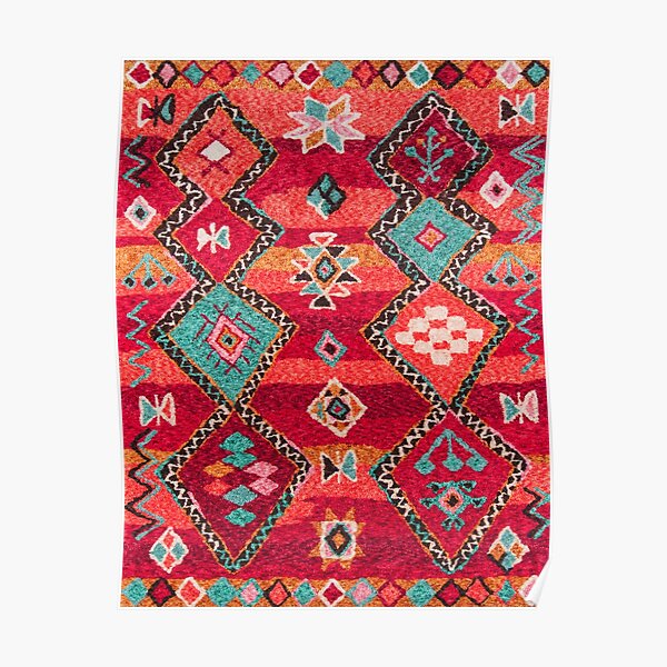Traditional Colored Anthropologie Bohemian Moroccan ARTWORK Poster
