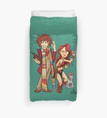 The Doctor, The Warrior, and K-9 Duvet Cover