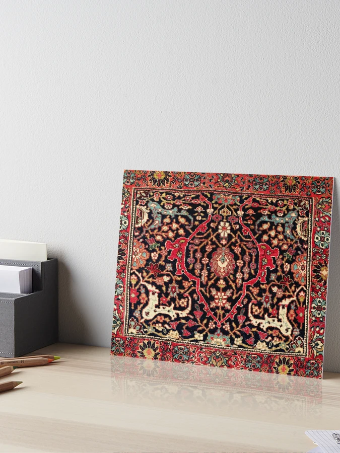 Isfahan Antique Central Persian Carpet Print Yoga Mat by Vicky  Brago-Mitchell®