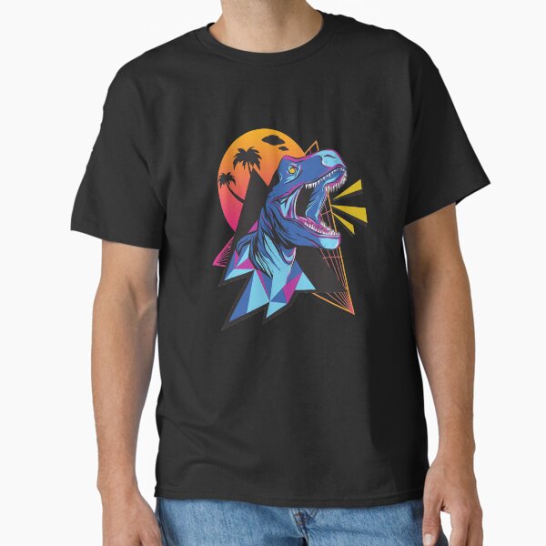 Aperçu de l'œuvre Dinosaure Retro Neon T-rex créée et vendue par MasterArtsman.