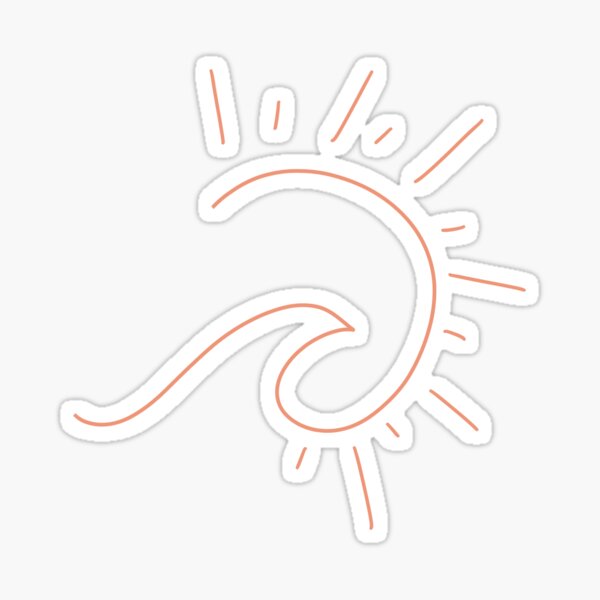 Vista previa del artículo con la obra «Etiqueta engomada de la onda y del sol», diseñado y vendido por grace-jicha.