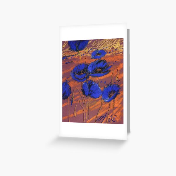 blauer Mohn Greeting Card
