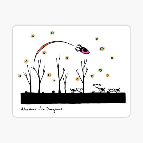 Snowy Cows in Apocalyptic Radioactive Dust-Snow Forest Sticker