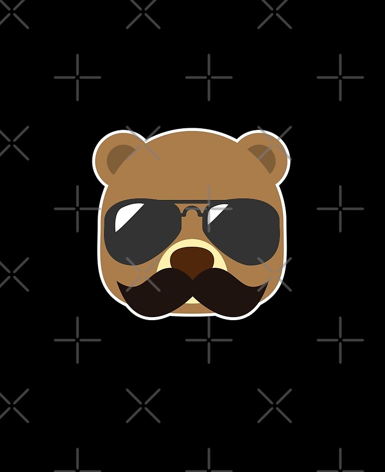 teddy bear with mustache