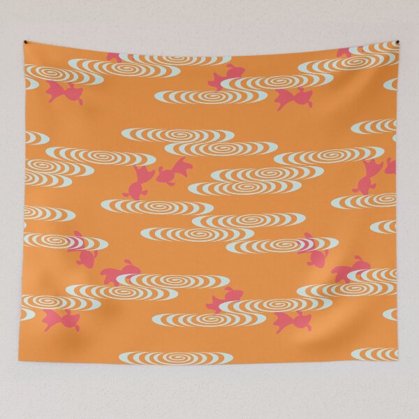 Item preview, Japanese Koi Pond Retro Kimono Pattern designed and sold by Kibatsu.