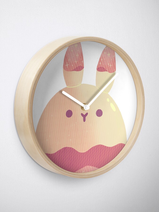 Alternate view of Water Bunny - Pink v2 Clock