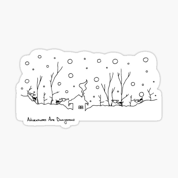 Item preview, Snowy Cows in Snowy Forest with Cozy Cabin in Heavy Snowfall designed and sold by Adventures Are Dangerous.