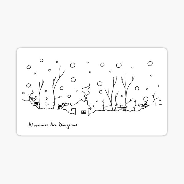 Item preview, Snowy Cows in Snowy Forest with Cozy Cabin in Heavy Snowfall designed and sold by Adventures Are Dangerous.