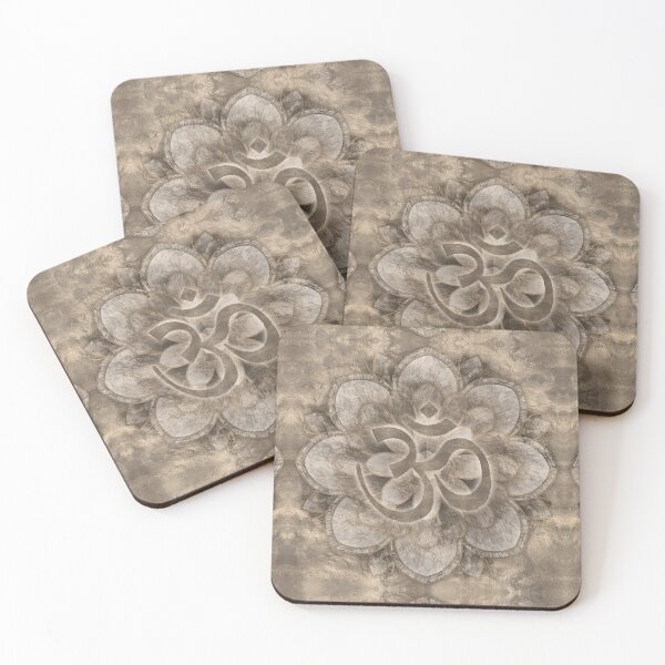 Item preview, Om Symbol Lotus flower Vintage gold designed and sold by Nartissima.