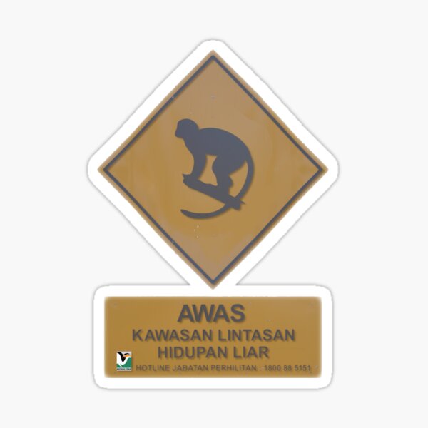 Item preview, Warning! Monkey Crossing designed and sold by Marian Rosenberg.