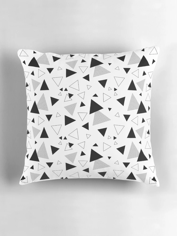 Thumbnail 3 of 4, Pillow, Memphis Style Pattern Triangles designed and sold by hellcom.