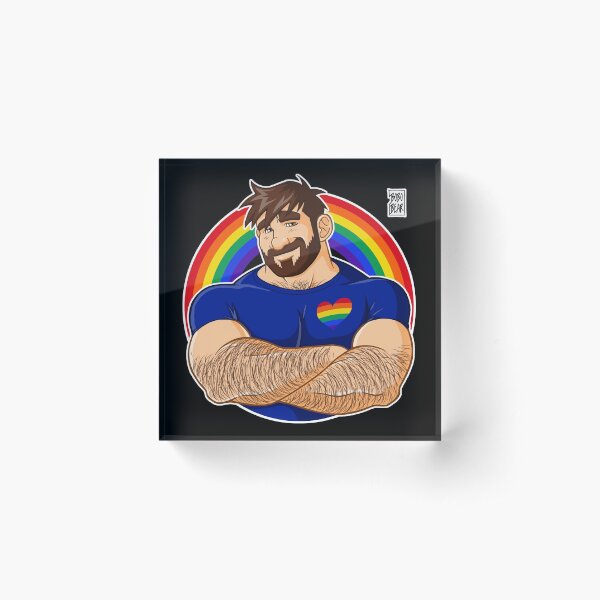 ADAM LIKES CROSSING ARMS - GAY PRIDE Acrylic Block