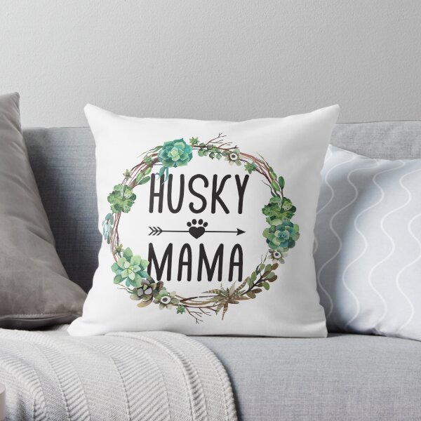 Husky Mom T-Shirt Siberian Husky Dog Lovers Mother Day Gifts Throw Pillow