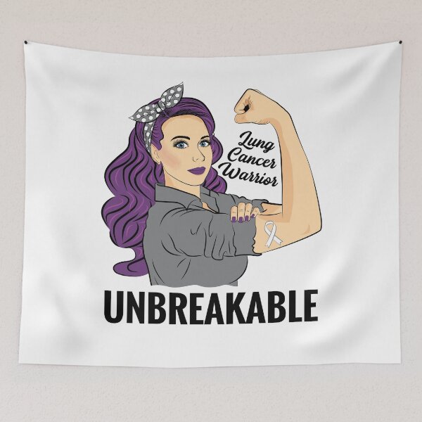Item preview, Lung Cancer Warrior Unbreakable Awareness designed and sold by ZNOVANNA.