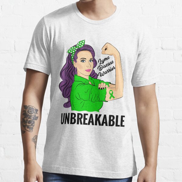 "Lyme Disease Warrior Unbreakable Awareness Support" Essential TShirt
