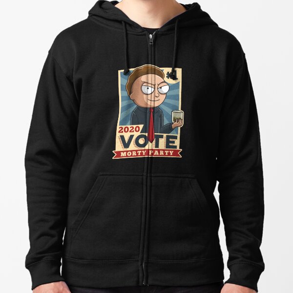 Vote Morty Party 2020 Zipped Hoodie