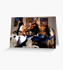 My paintings on the scene of Xiomara Fortuna concert Greeting Card