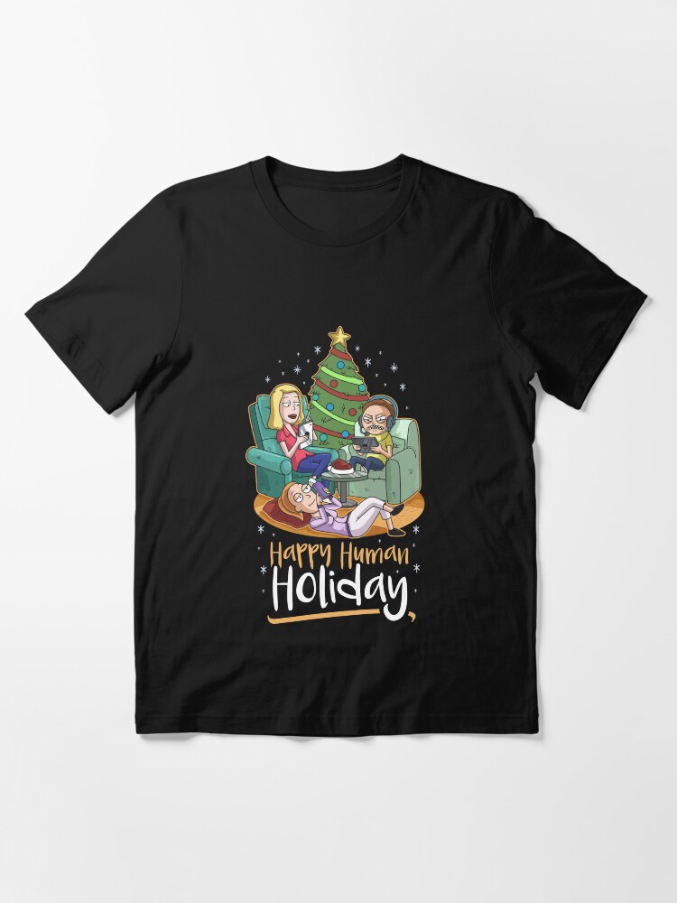 Alternate view of Christmas Happy Human Holiday Essential T-Shirt