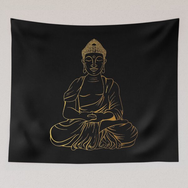 Item preview, golden Buddha cross-legged design designed and sold by KleinJenny.