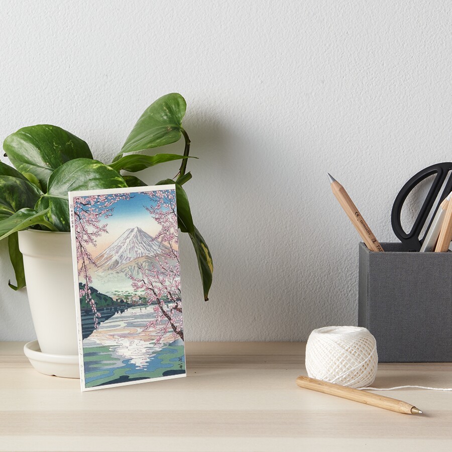 Mount Fuji Cherry Blossom Art Board Print