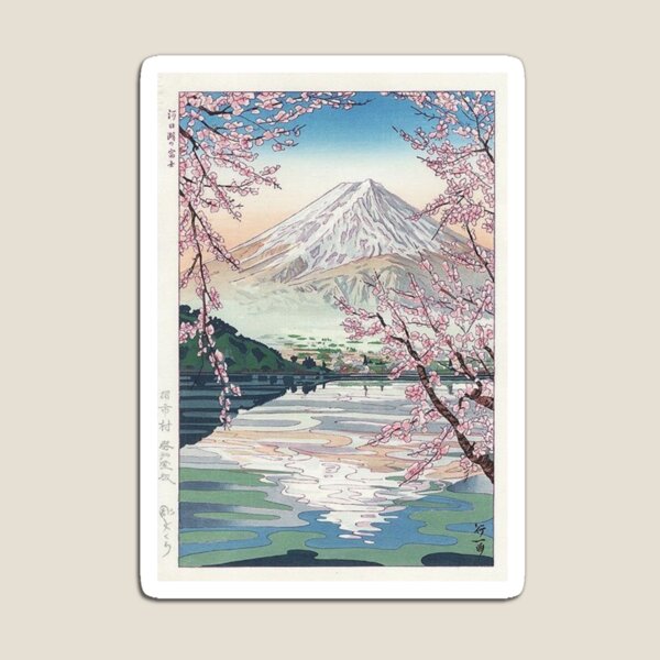 Mount Fuji Cherry Blossom Magnet