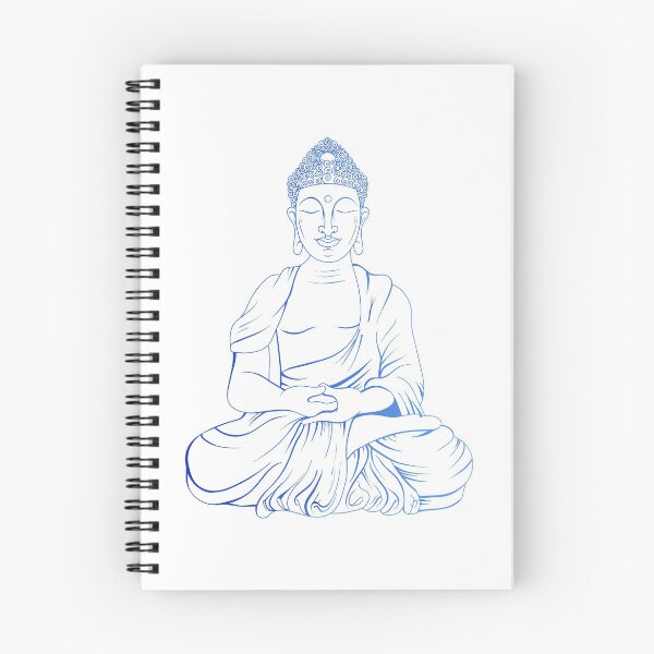 Item preview, blue Buddha cross-legged design designed and sold by KleinJenny.