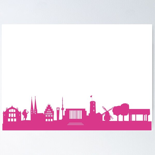 Item preview, Bielefeld skyline pink designed and sold by 44spaces.
