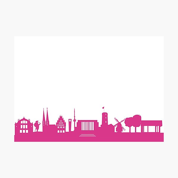Item preview, Bielefeld skyline pink designed and sold by 44spaces.