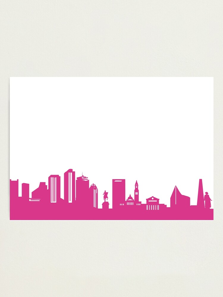 Alternate view of Boston skyline pink Photographic Print
