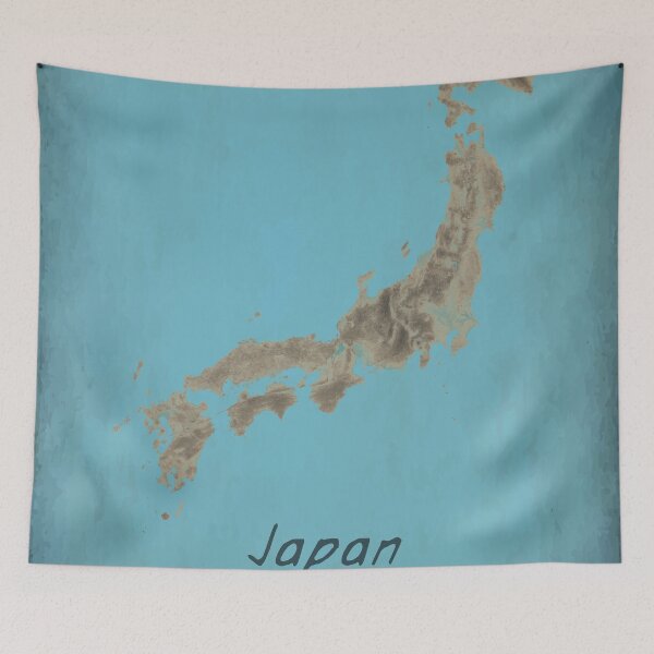 Item preview, Historical-styled Map of Japan (Blue) designed and sold by Henrik Gulliksen Schüller.