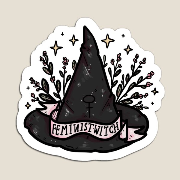 Feminist witch Hat Magnet