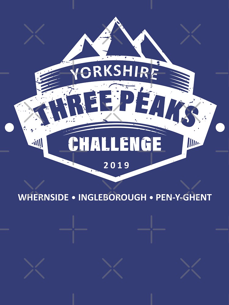 "Yorkshire 3 Peak Challenge Emblem (White)" Tshirt for Sale by MartineMeeka Redbubble