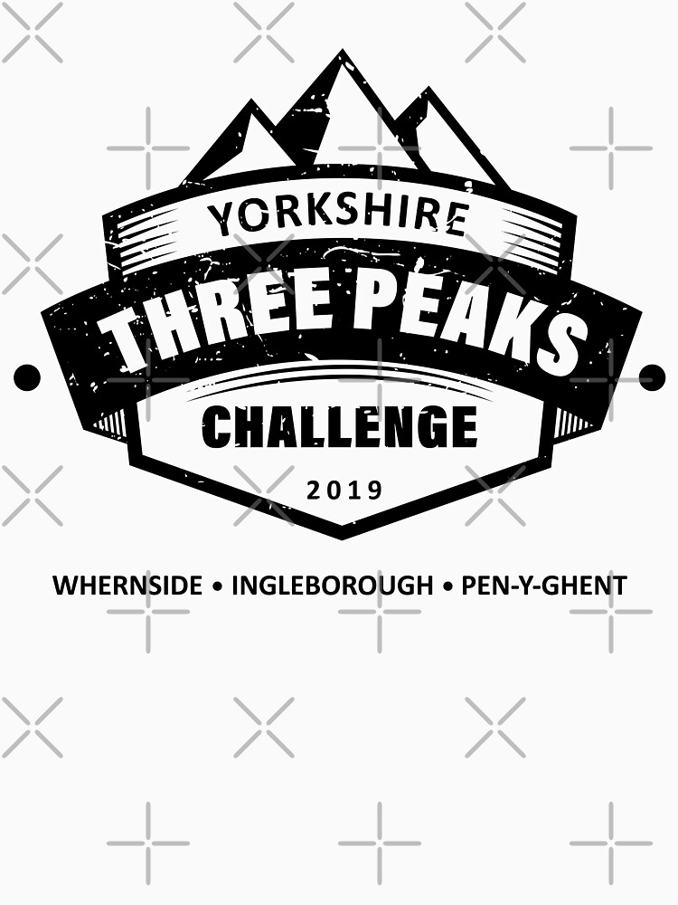 "Yorkshire 3 Peak Challenge Emblem (Black)" Tshirt for Sale by