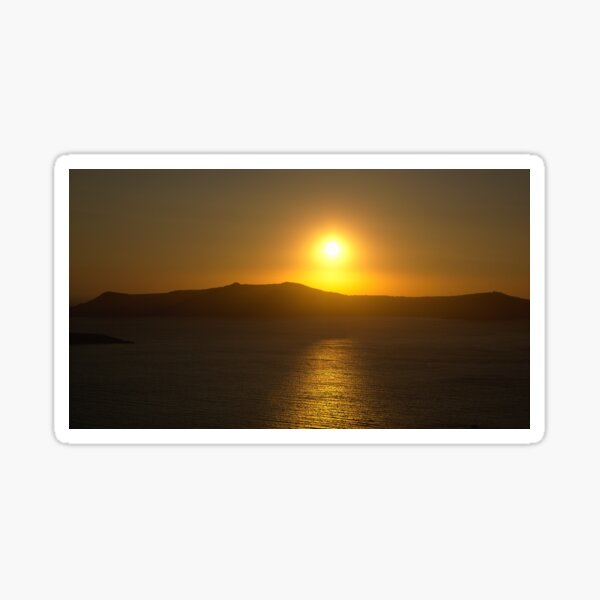 Stunning sunset in Thira Sticker