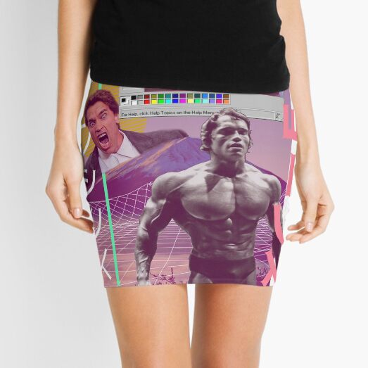 Arnold Schwarzenegger 80s Vaporware Meme Aesthetic Retro  Mini Skirt for  Sale by meme-dreamer