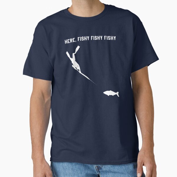 Item preview, Here Fishy Fishy Fishy Spearfishing design Freediving designed and sold by banwa.