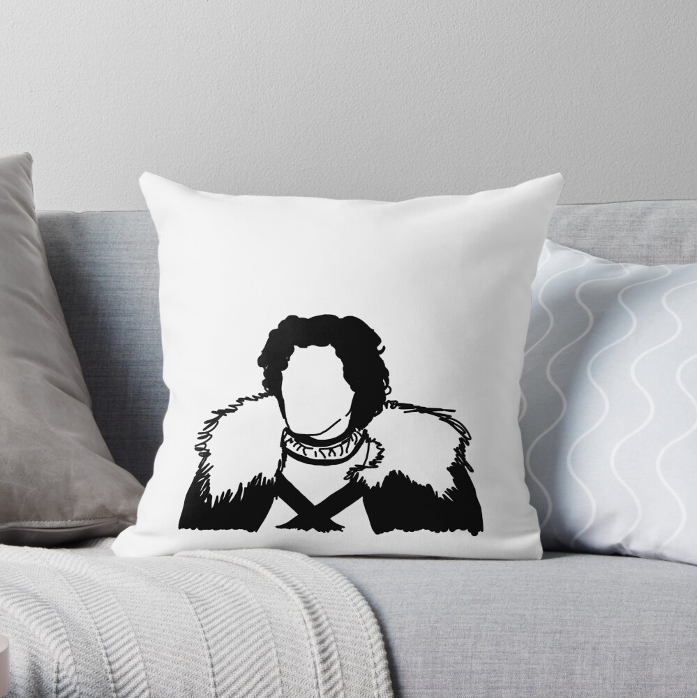 Jon Snow Line Art Throw Pillow