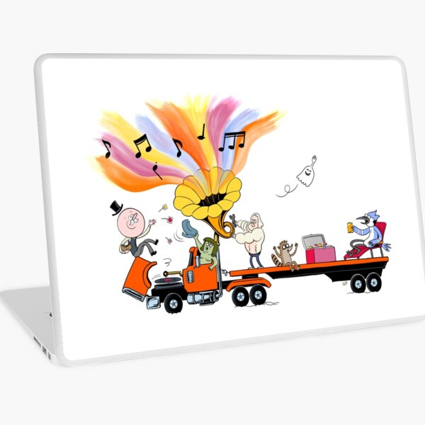 Truck Party with Mordecai and Rigby Laptop Skin