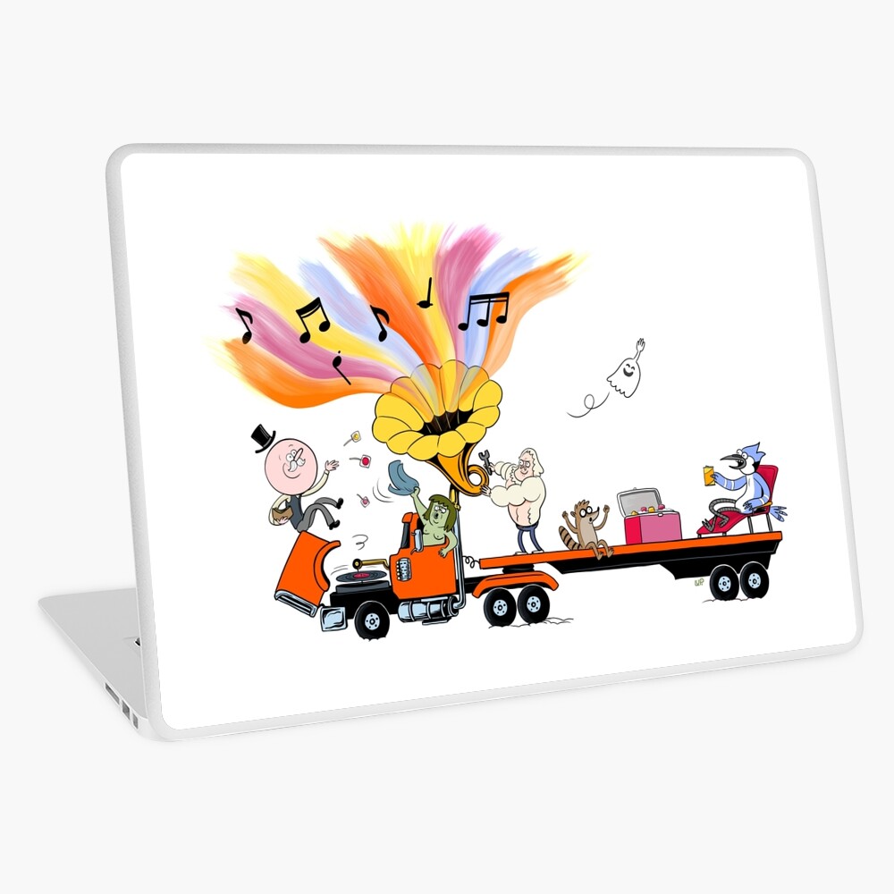 Truck Party with Mordecai and Rigby Laptop Skin