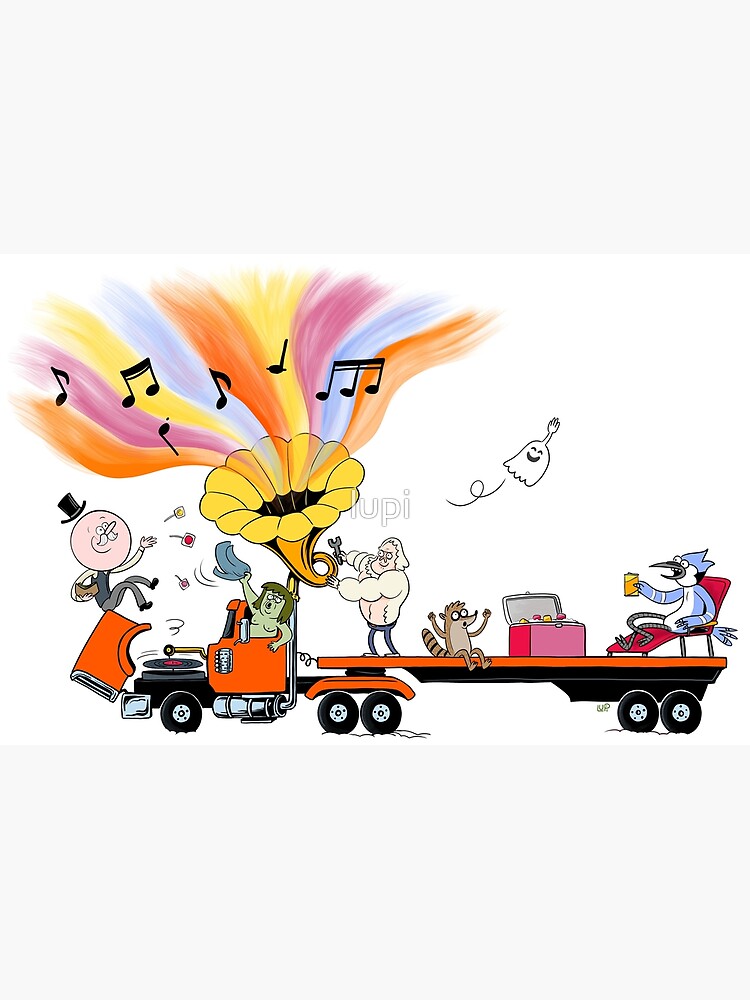 Truck Party with Mordecai and Rigby by lupi