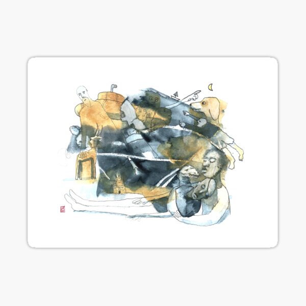Série bleu et jaune 14 Sticker