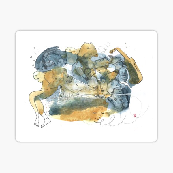 Copie de Série bleu et jaune 1 Sticker