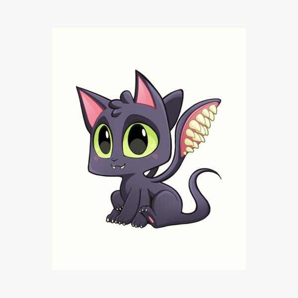 Baby Displacer Beast - Cute D&D Adventures Art Print