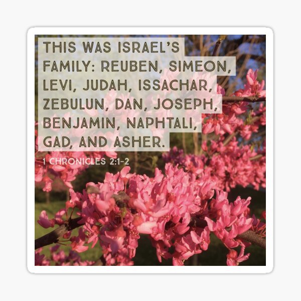Israel's Family - Verse Image from 1 Chronicles 2:1-2 Sticker