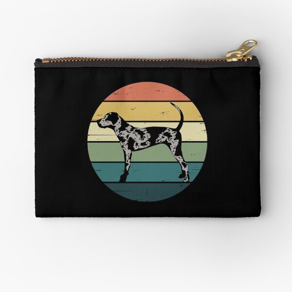 Retro Rainbow Catahoula Leopard Dog Zipper Pouch